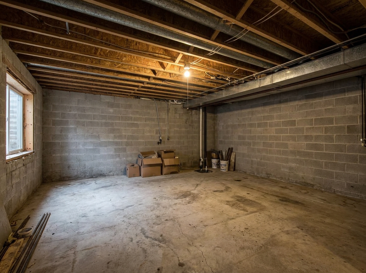 Family Room — Westchester — unfinished state, same camera angle