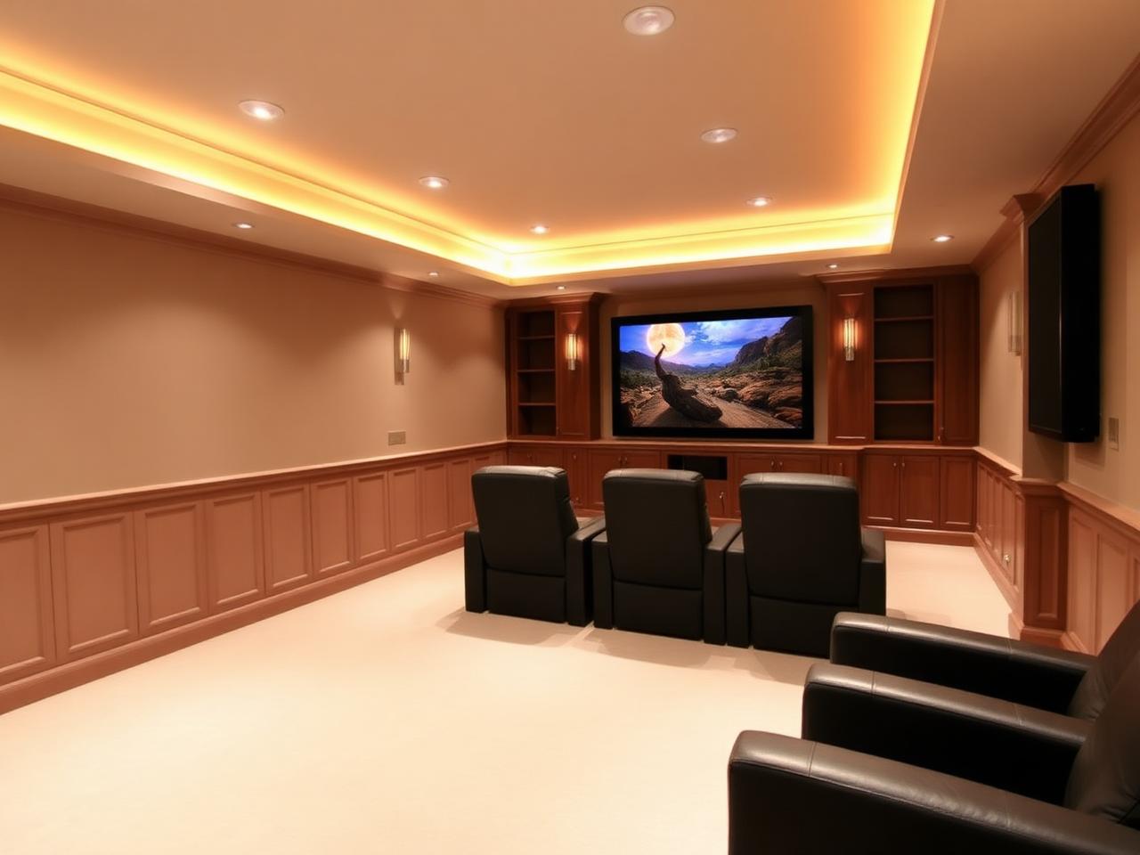 Home Theater — Long Island — completed Paramount Builders project